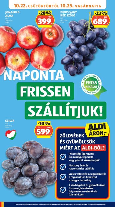 Akciós újság Aldi - Aldi érvényes 10.22.-tól 10.28.-ig - 6 oldal