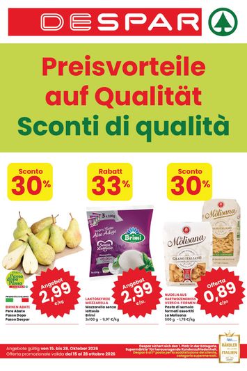 Volantino Despar - Despar valido dal 15/10 al 28/10 - pagina 1