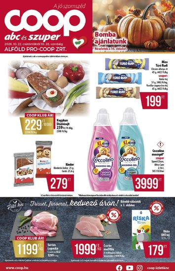 Akciós újság Coop - Coop - Alföld érvényes 10.22.-tól 10.28.-ig - 1 oldal