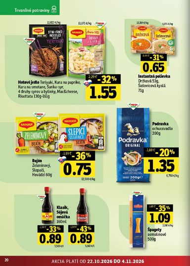Leták FRESH - Fresh Východné Slovensko od 22.10. do 04.11. - strana 20
