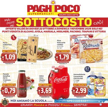 Volantino Paghi Poco - Paghi Poco - Alcamo / Avola / Marsala / Messina / Misilmeri / Pachino / Trapani / Vittoria valido dal 22/10 al 01/11 - pagina 1