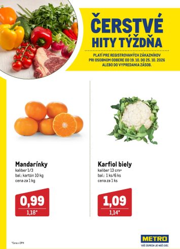 Leták METRO - Metro - Čerstvé hity týždňa od 19.10. do 25.10. - strana 1
