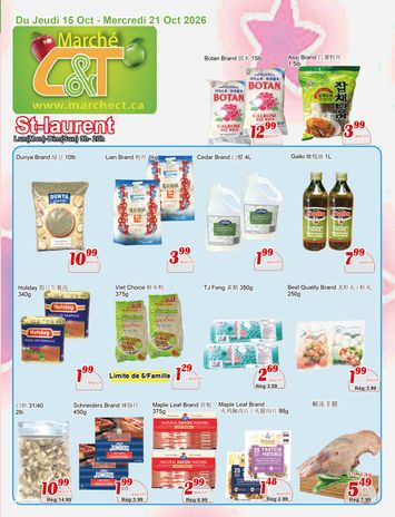 Flyer Marché C&T - Marché C&T - St-Laurent valid since 10-15 until 10-21 - page 1