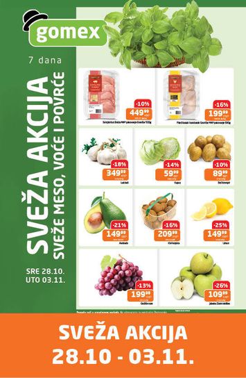 Katalog Gomex - Gomex - Sveža akcija od 28.10 do 03.11 - strana 1