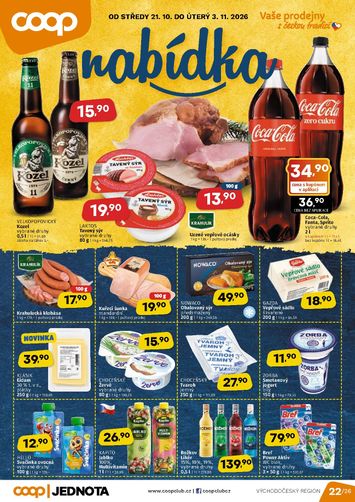 Leták COOP - Coop - Východní Čechy od 21.10. do 03.11. - strana 1