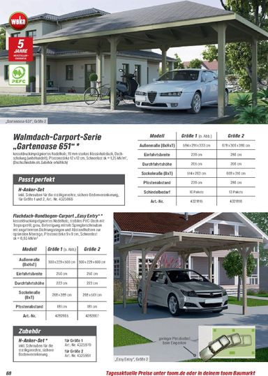 Prospekt toom - Toom - Gartenhäuser & Carports gültig ab 01.03. bis 31.12. - seite 68