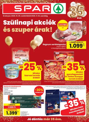 Akciós újság Spar - SPAR érvényes 10.29.-tól 11.04.-ig - 1 oldal