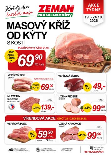 Leták Prodejny Zeman - Prodejny Zeman od 19.10. do 24.10. - strana 1
