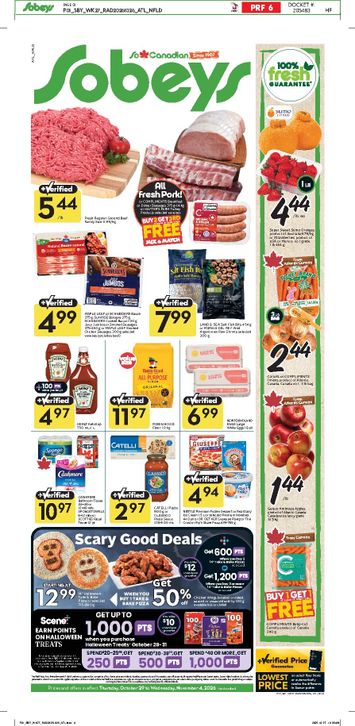 Flyer Sobeys - Sobeys valid since 10-29 until 11-04 - page 1