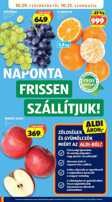 Akciós újság Aldi - Aldi érvényes 10.29.-tól 11.04.-ig - 6 oldal