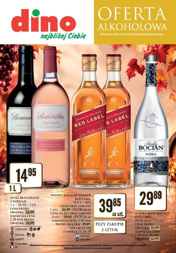 Gazetka Dino - Dino - Oferta alkoholowa od 09.10. do 10.10. - strona 1