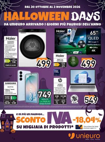 Volantino Unieuro - Unieuro - Halloween Days valido dal 30/10 al 03/11 - pagina 1