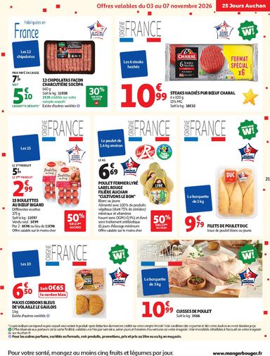 Catalogue Auchan - Auchan - 25 jours 2 hypers - Hypermarché valable dès le 03/11 au 08/11 - page 21