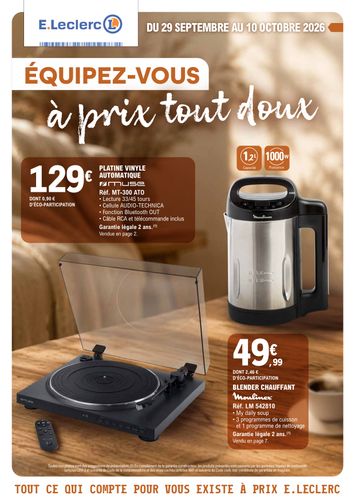 Catalogue E.Leclerc - E.Leclerc - Les prix qui réchauffent valable dès le 29/09 au 10/10 - page 1