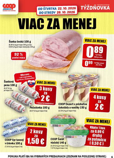 Leták COOP Jednota - COOP Jednota - Vranov nad Topľou od 22.10. do 28.10. - strana 5