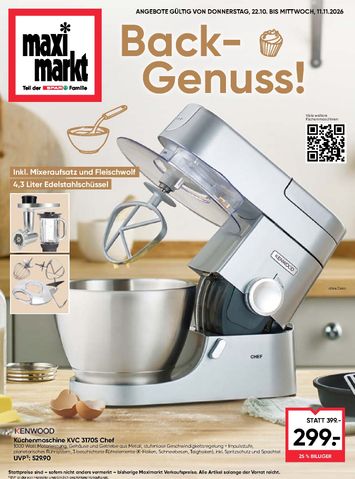 Maximarkt-Flugblatt - Maximarkt - Back-Genuss! gültig ab 22.10. bis 11.11. - seite 1