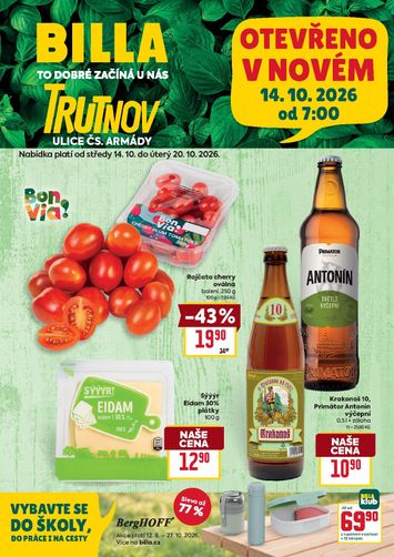 Leták Billa - Billa - Speciál: Trutnov od 14.10. do 20.10. - strana 1