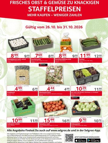Prospekt Selgros - Selgros - Obst & Gemüse gültig ab 26.10. bis 31.10. - seite 1