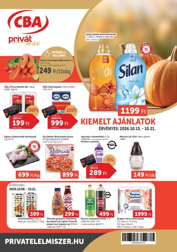 Akciós újság Privát Élelmiszer - Privát Max érvényes 10.15.-tól 10.21.-ig - 1 oldal