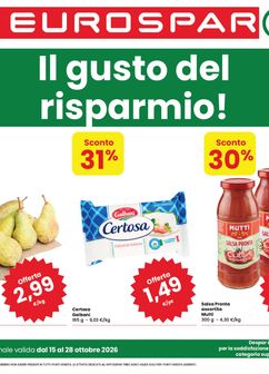 Volantini Eurospar da giovedì 15/10