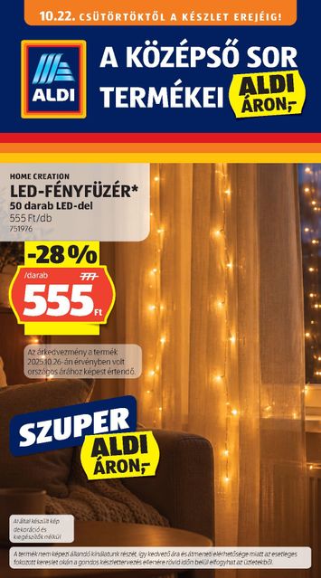 Akciós újság Aldi - Aldi - Középső sor termékei érvényes 10.22.-tól 10.28.-ig - 1 oldal
