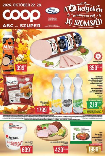 Akciós újság Coop - Coop - Abc-Szuper érvényes 10.22.-tól 10.28.-ig - 1 oldal