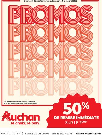 Folder Auchan - Auchan - Les promos du moment - Hypermarché van 29/09 tot 11/10 - side 1