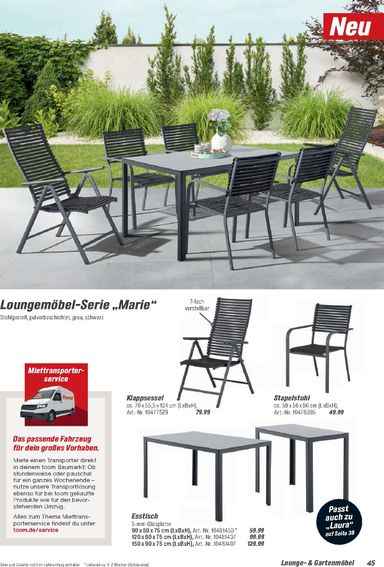 Prospekt toom - Toom - Gartenmöbel & Solar-Leuchten gültig ab 01.03. bis 31.12. - seite 45