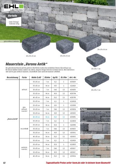 Prospekt toom - Toom - Gartenbaustoffe gültig ab 01.03. bis 31.12. - seite 62