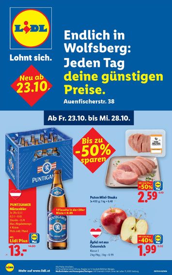 Lidl-Flugblatt - Lidl - Wolfsberg gültig ab 23.10. bis 28.10. - seite 1