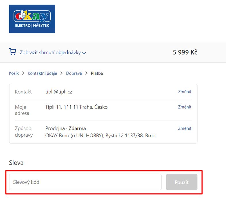 Okay slevov&yacute; kupon