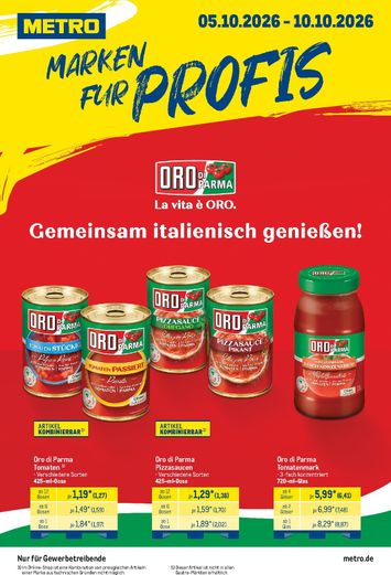 Prospekt METRO - Metro - Marken für Profis gültig ab 05.10. bis 10.10. - seite 1