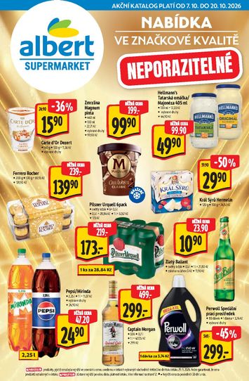 Leták Albert - Albert Supermarket - Značky od 07.10. do 20.10. - strana 1
