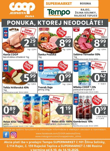 Leták COOP Jednota - COOP Jednota - Žilina od 08.10. do 14.10. - strana 2