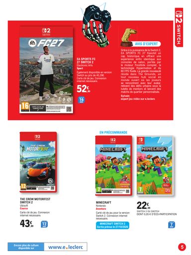 Catalogue E.Leclerc - E.Leclerc - Le guide jeu vidéo valable dès le 20/10 au 07/11 - page 5