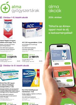 Alma Gyógyszertárak akciós újság, érvényes csütörtöktől 10.01.