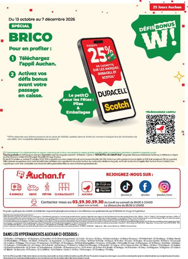 Catalogue Auchan - Auchan - 25 jours valable dès le 27/10 au 01/11 - page 71