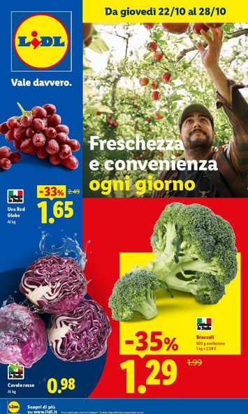 Volantino Lidl - Lidl - Fresca e conveniente valido dal 22/10 al 28/10 - pagina 1