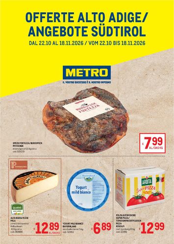 Volantino METRO - Metro - Offerte Alto Adige valido dal 22/10 al 18/11 - pagina 1