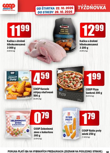 Leták COOP Jednota - COOP Jednota - Vranov nad Topľou od 22.10. do 28.10. - strana 10