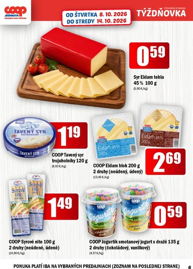 Leták COOP Jednota - COOP Jednota - Vranov nad Topľou od 08.10. do 14.10. - strana 6