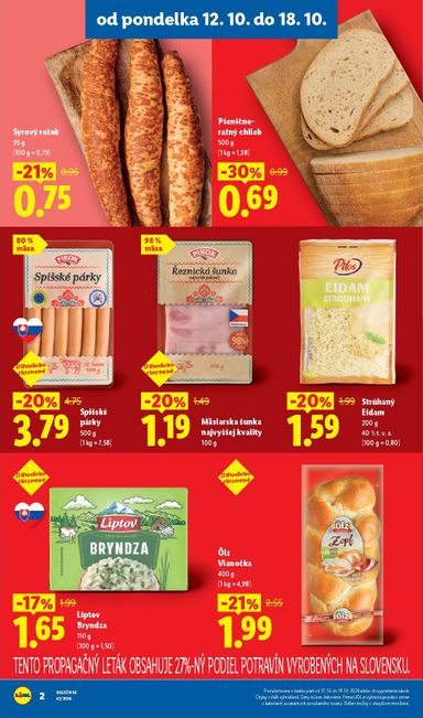 Leták Lidl - Lidl - Ešte viac extra akcií od 12.10. do 18.10. - strana 2