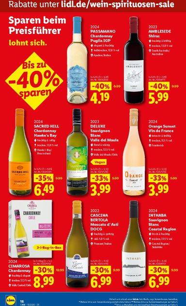 Prospekt Lidl - Lidl - Wein & Spirituosen gültig ab 01.10. bis 31.10. - seite 18