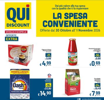 Volantino Qui discount - Qui discount valido dal 20/10 al 01/11 - pagina 1