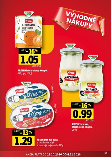 Leták FRESH - Fresh Východné Slovensko od 22.10. do 04.11. - strana 25