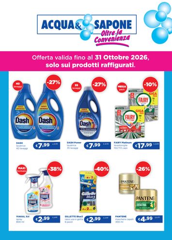 Volantino Acqua e Sapone - Acqua e Sapone - Oltre-la convenienza valido dal 01/10 al 31/10 - pagina 1
