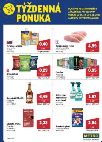 Leták METRO - Metro - Týždenná ponuka od 26.10. do 01.11. - strana 1