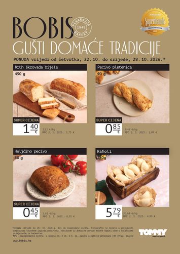 Katalog Tommy - Tommy - Bobis Super ponuda vrijedi od 22.10. do 28.10. - stranica 1