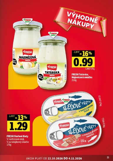 Leták FRESH - Fresh - Stredné a západné Slovensko od 22.10. do 04.11. - strana 21