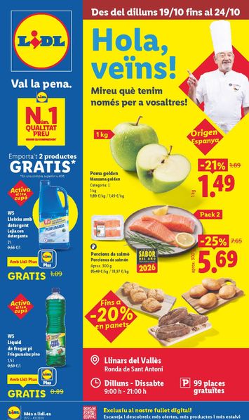 Folleto Lidl - Lidl - Llinars del Vallès del 19/10 al 24/10 - página 1